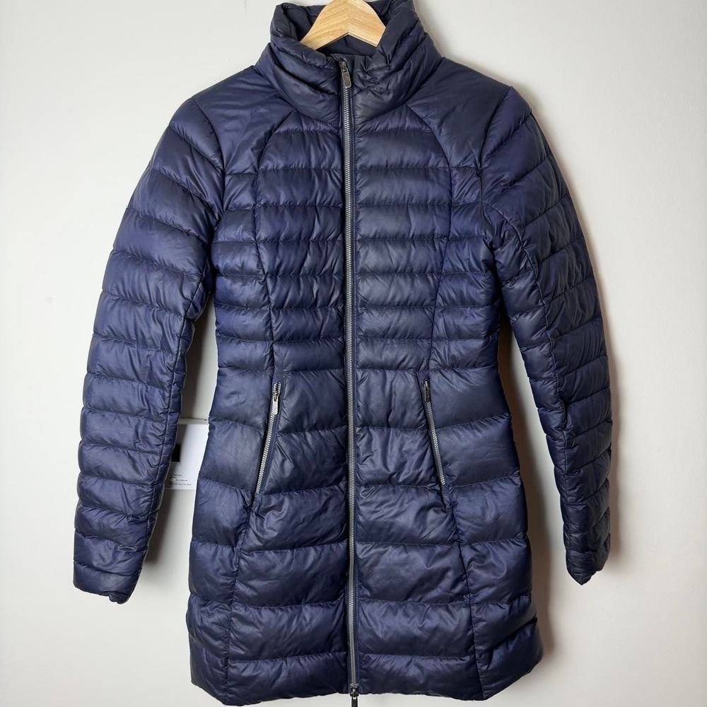Lululemon Brave The Cold Blue Goose Puffer‎ Parka Jacket Size 2 (XS)